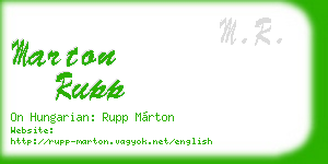 marton rupp business card